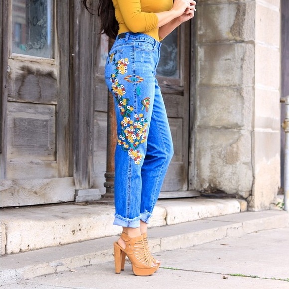 L&B Denim - L&B floral embroidered jeans size 18 LAST PAIR